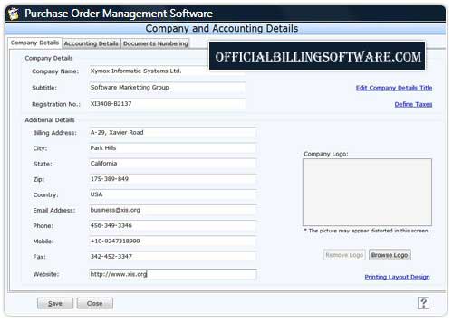 Business Purchase Order Organizer screenshot